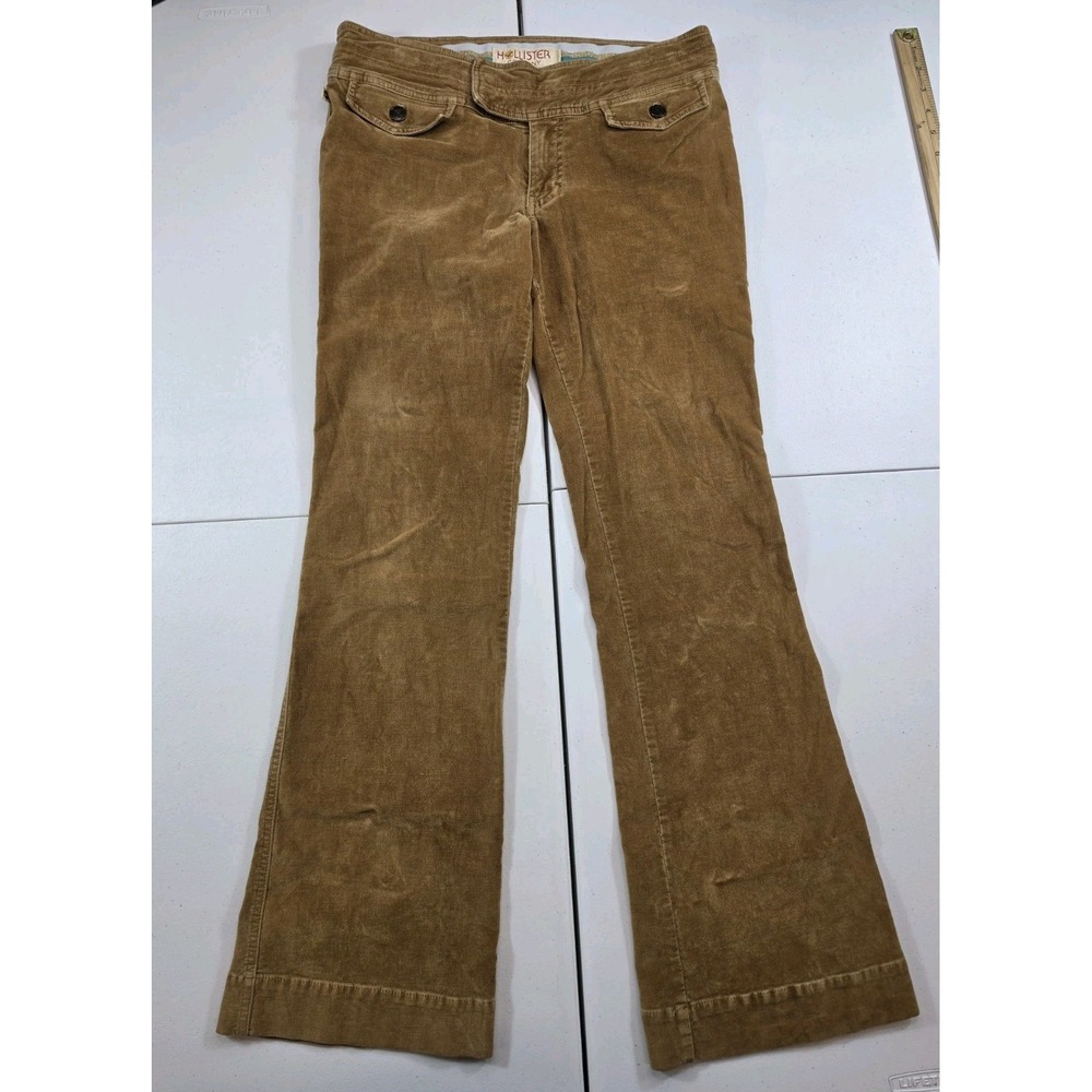 Vintage Hollister Velvet Velour Flare Stretch Pants Y2K Preppy Boho
